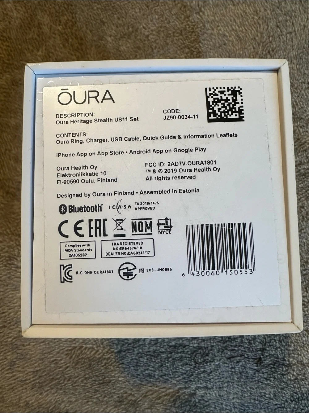 Oura Ring Generation 2 (Heritage Matte Stealth, Size 11)